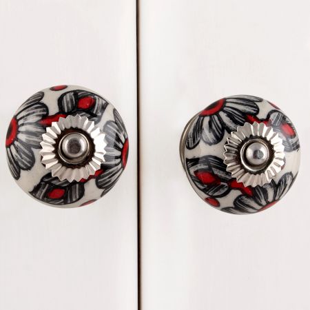 Handpainted Black Sunflower Knob